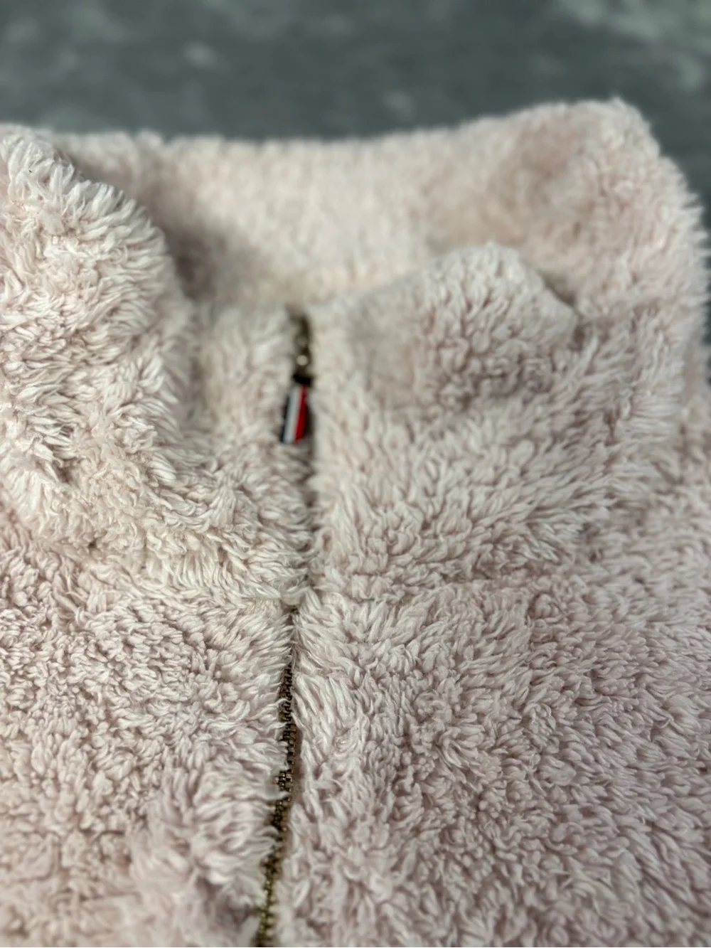 Tommy Hilfiger Light Pink Sherpa Half-Zip Pullover Jacket